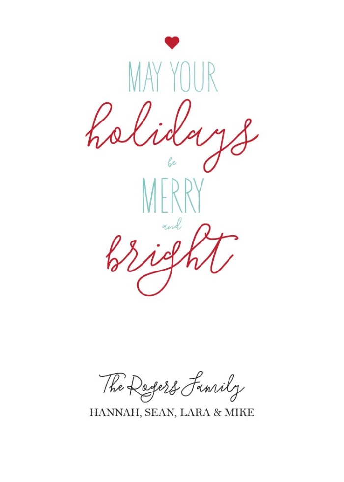Free Printable Merry & Bright Holiday Card
