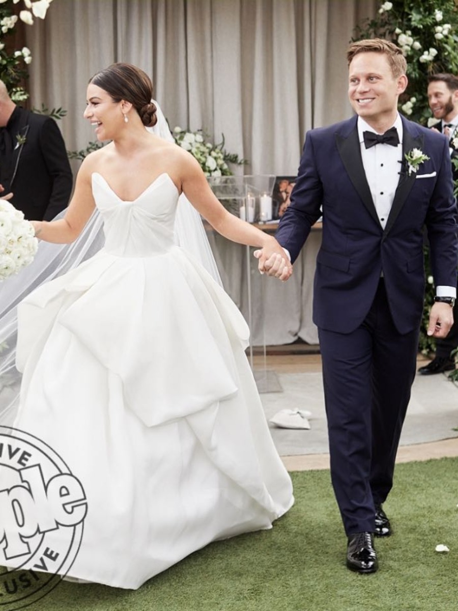 How to Get Lea Michele’s Reception Dress Look
