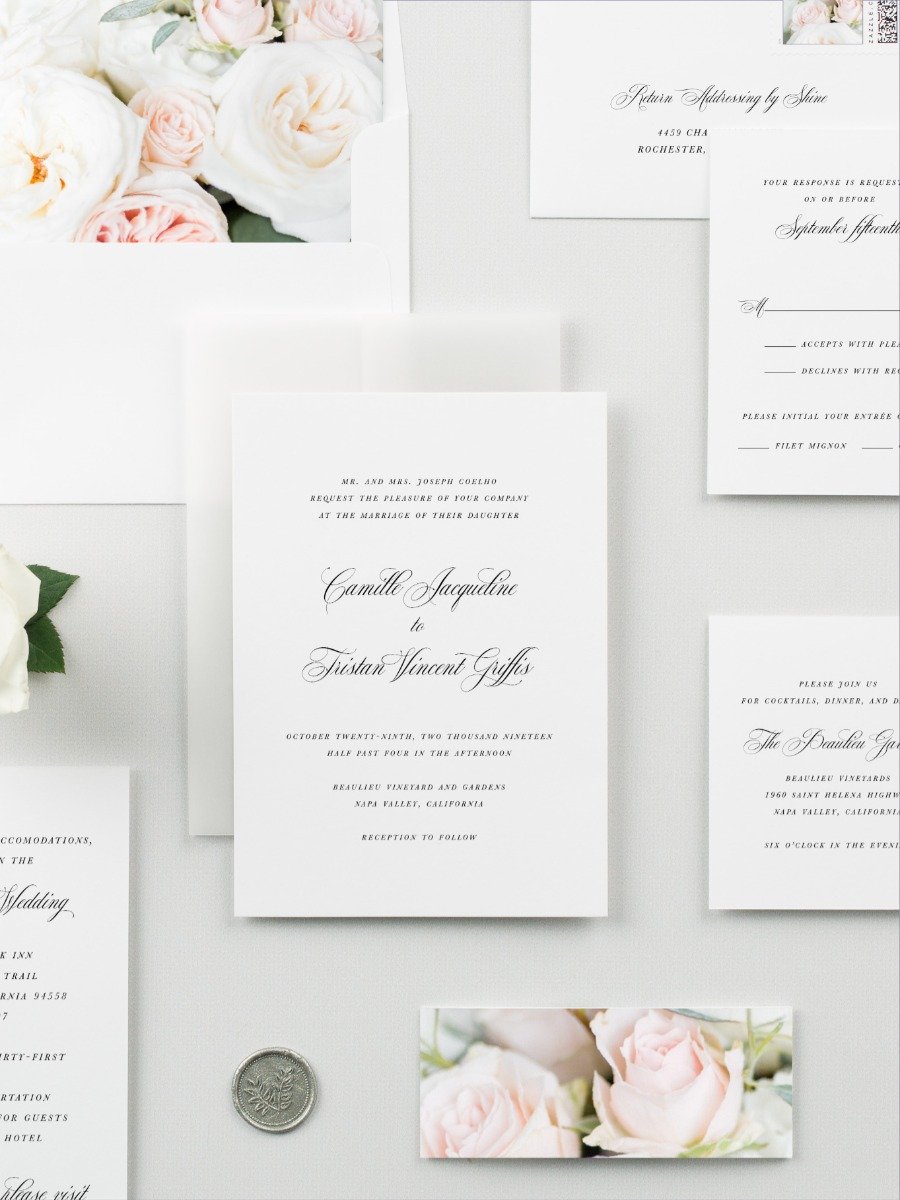 Introducing the timeless Camille Invitation Suite from Shine Wedding
