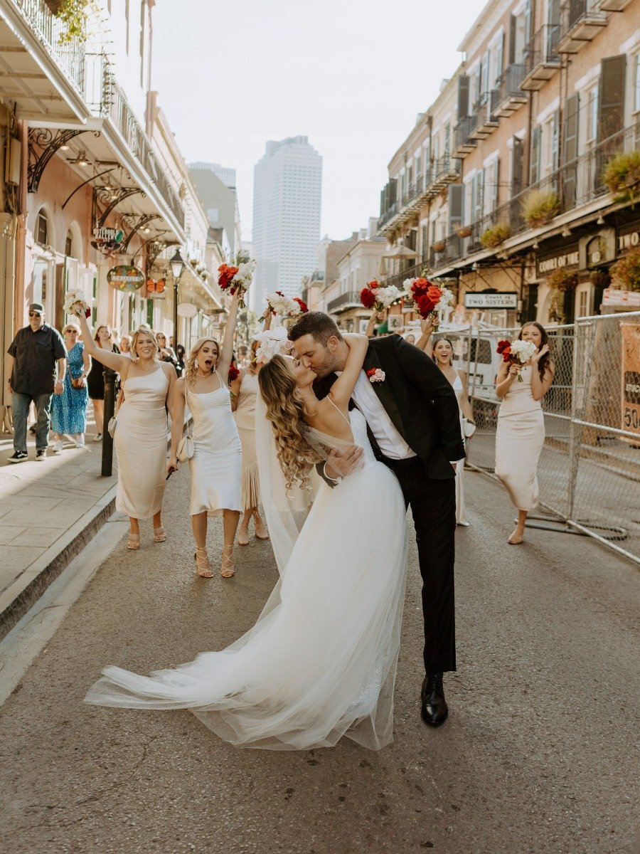 New Orleans Destination Wedding: With two parades  in the French Quarter