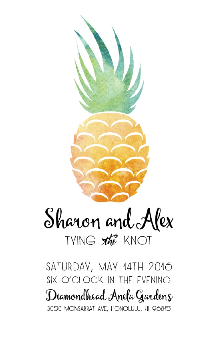 Pineapple Suite Free Printable Wedding Invites