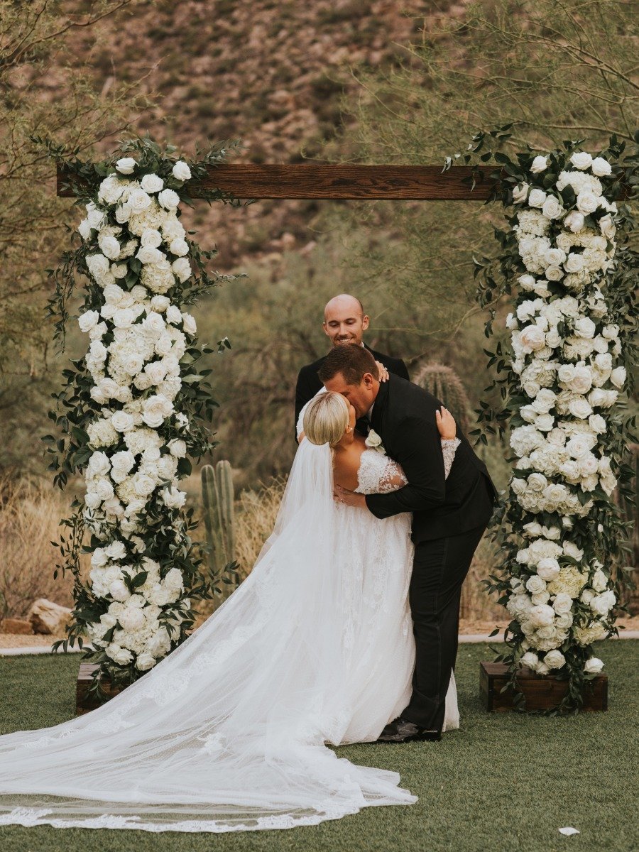 A Black and White Wedding In Arizona with Major Cinderella Vibes