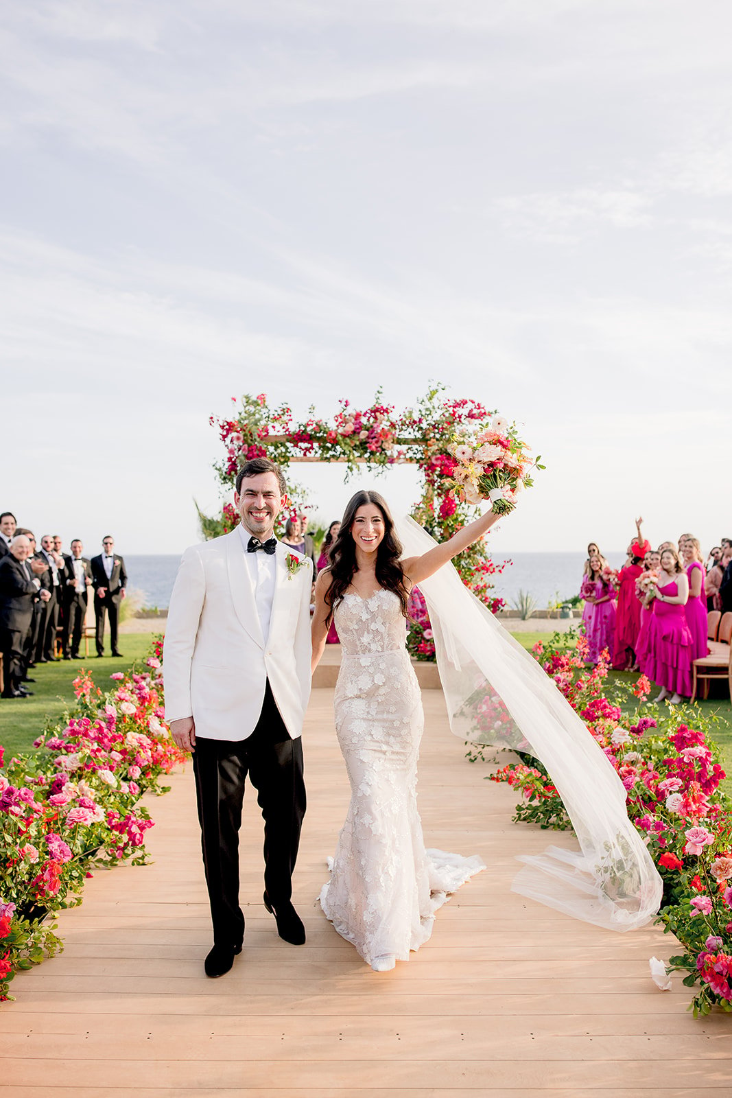 Colorful floral wedding ceremony