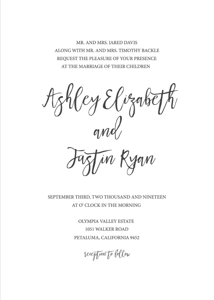 Timeless And Simple Wedding Invitation