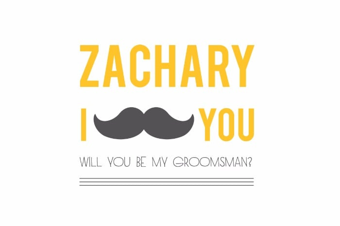 Will You Be My Groomsman Free Printables
